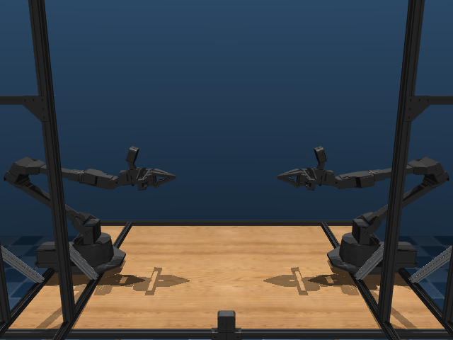 Bimanual robot manipulation in simulation